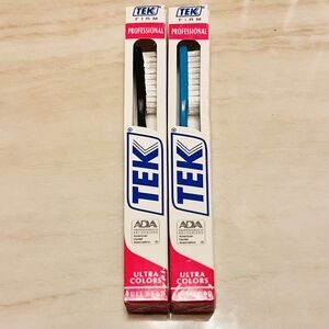 2 Packs Vintage Tek Professional Toothbrush Full Head Firm Sealed Ultra Colors